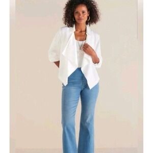 Soft Surroundings Womens 1X Blue Denim Pull On Bootcut Jeggings 5EQ79